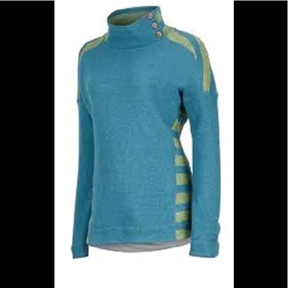 Marmot Vivian Sweater $110 Wool Blend Blue Large - Picture 1 of 8
